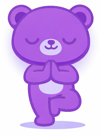 MiYogi yoga bear in tree pose